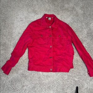 Women's pink button up vintage linen shirt